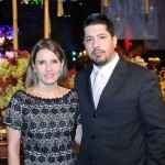 Os responsáveis pela mesa de doces e o bolo, Andressa Sandri e Reni Garcia