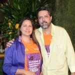 Sempre animados, o casal Cerise e Estevão Costa prestigiando a 19ª Feijoada Jefferson de Almeida