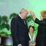 O senador Pedro Chaves dos Santos Filho e Professora Reni Domingos dos Santos em momento especial