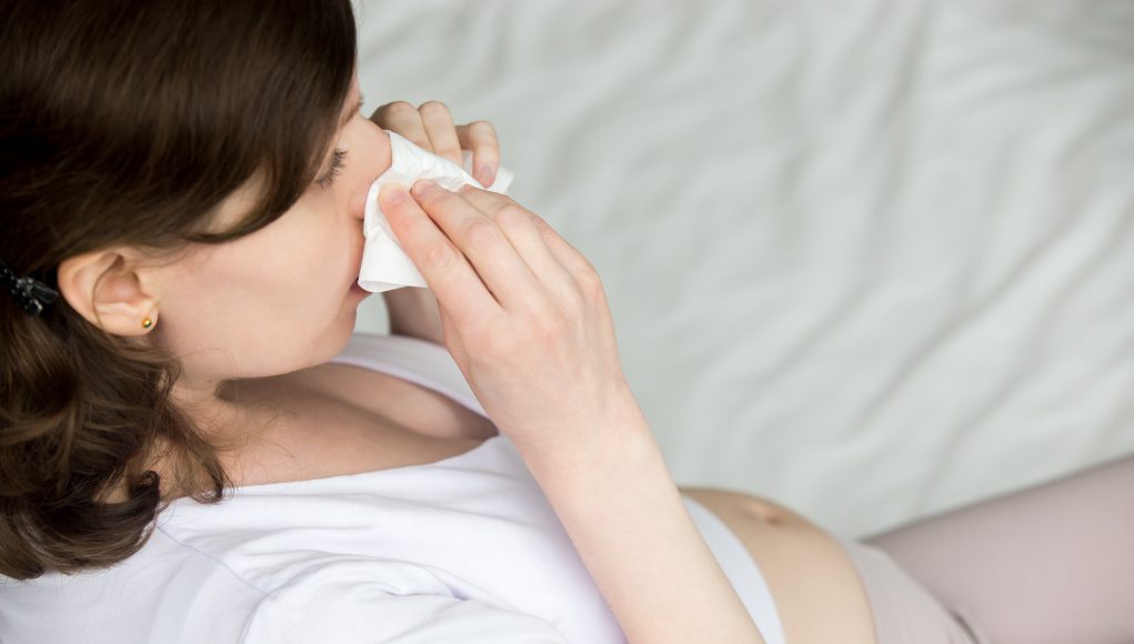 Pregnant woman with flu