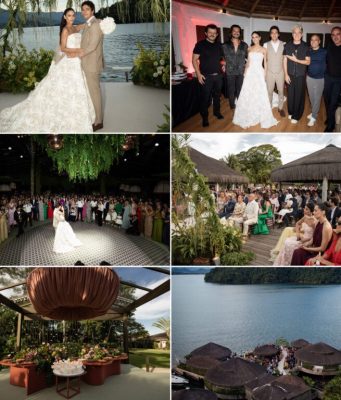 Saide Mattar e Alceu Vasone celebram união em casamento dos sonhos na Ilha Capivari