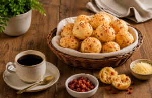 Aprenda a fazer Pão de Queijo com Bacon para o lanche