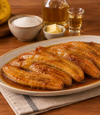 Como Fazer Banana Caramelizada com Cachaça e Canela