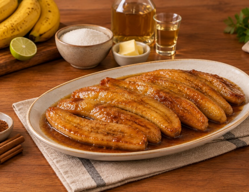 Como Fazer Banana Caramelizada com Cachaça e Canela