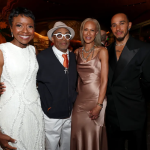 Spike Lee, Mellody Hobson, Tonya Lewis Lee, and Lewis Hamilton