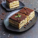 Tasty homemade tiramisu cake.