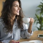 Beautiful woman and beautiful morning